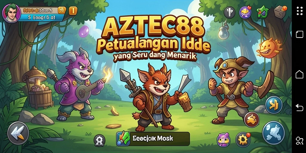 Tampilan gameplay AZTEC88 yang menarik dan penuh warna.
