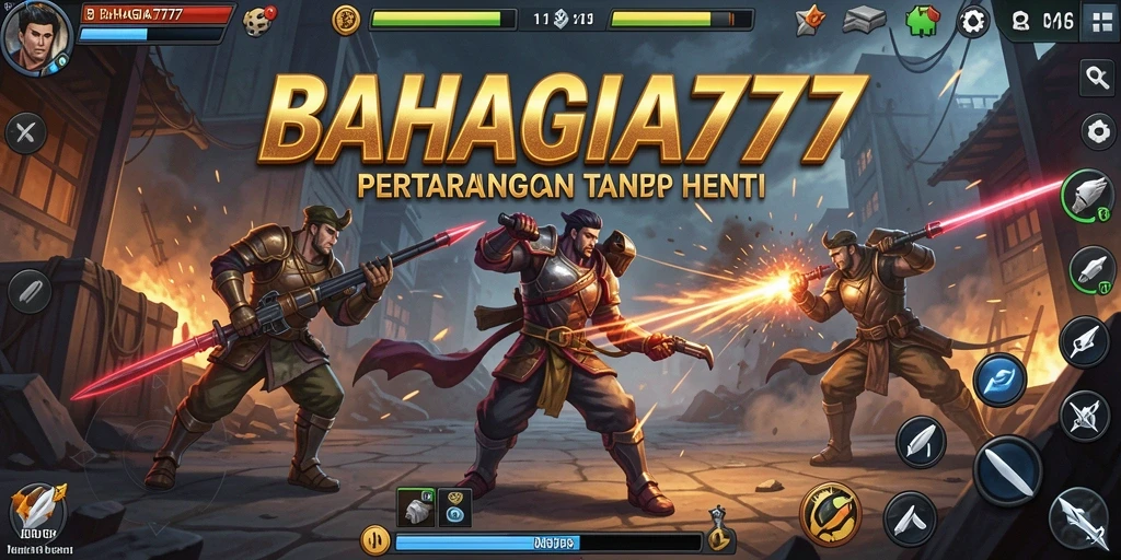 Tangkapan layar BAHAGIA777 yang menunjukkan aksi pertarungan mendebarkan.