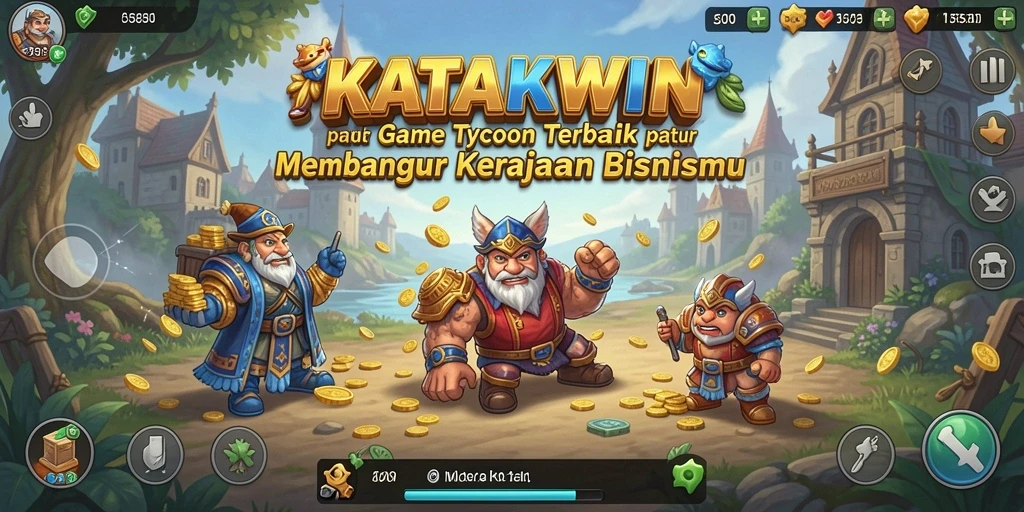 Tangkapan layar menunjukkan antarmuka permainan KATAKWIN yang menarik.