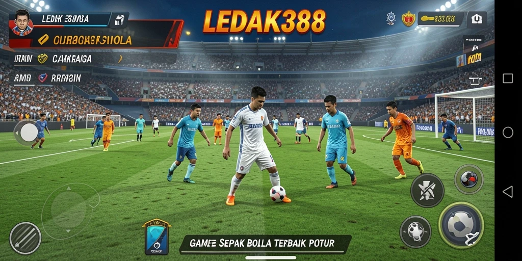 Tampilan gameplay LEDAK388 yang menegangkan dan mendebarkan dalam sepak bola.
