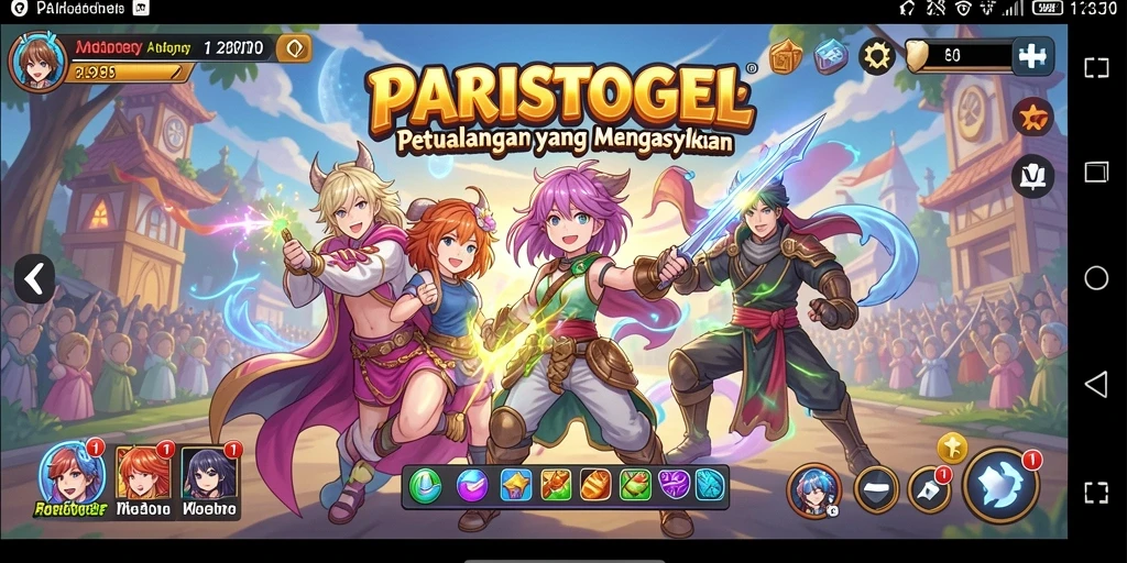 Tampak gameplay seru dalam PARISTOGEL dengan karakter Anime menarik.