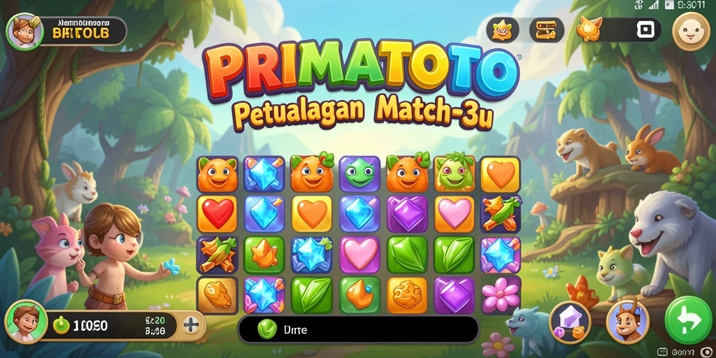 Tampilan gameplay seru dan penuh warna dalam PRIMATOTO.
