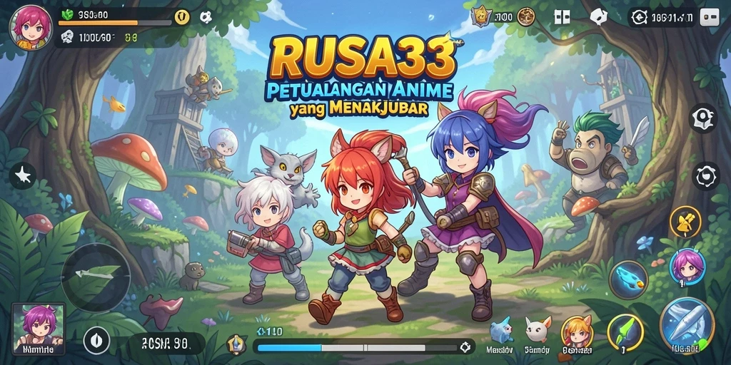Gameplay seru penuh aksi dalam RUSA33 dengan karakter Anime.