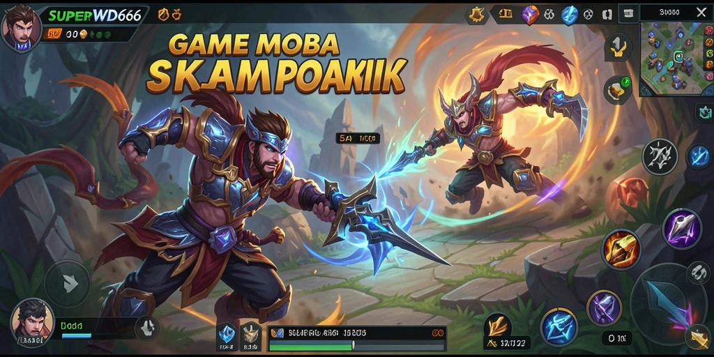 Tampilan gameplay seru dalam SUPERWD666 dengan aksi MOBA yang mendebarkan.