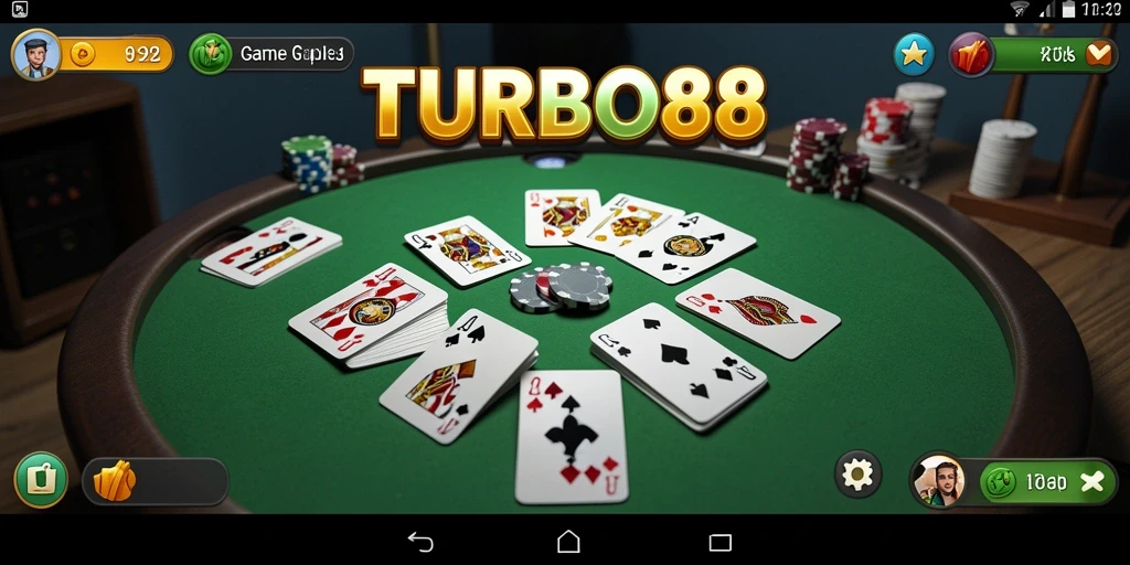 Tampilan gameplay TURBO88 dalam sesi permainan Gaple yang seru.