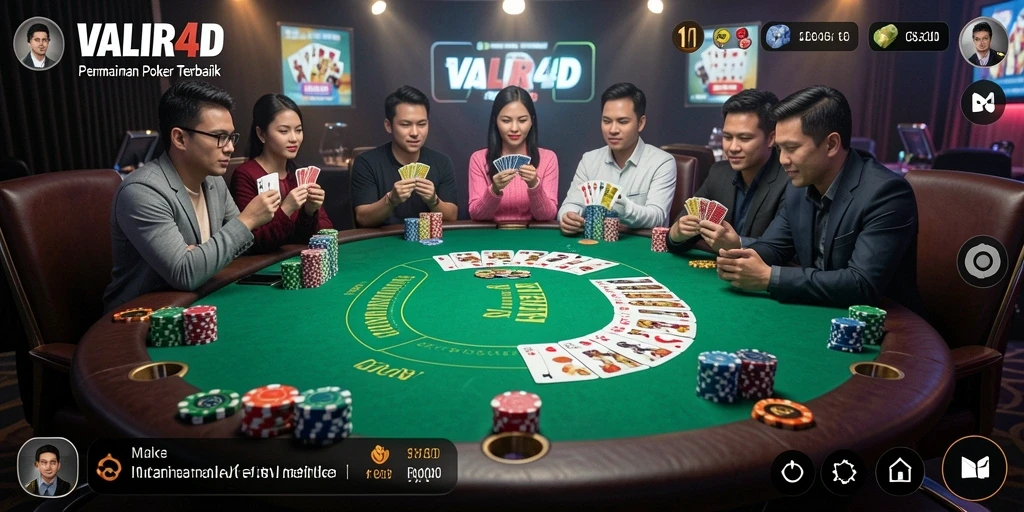 Tangkapan layar VALIR4D menampilkan pengalaman bermain Poker yang mendebarkan.