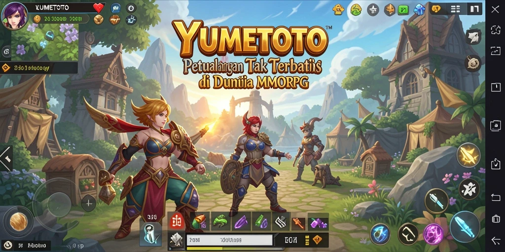Screenshot gameplay YUMETOTO dengan aksi seru di medan perang.